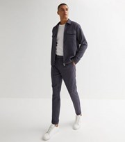 New Look Blue Stripe Pleated Tapered Trousers